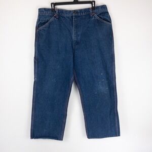 VTG Big Mac Jeans Mens 40x30 (36x24) Blue JCPenney Distressed Cotton Straight